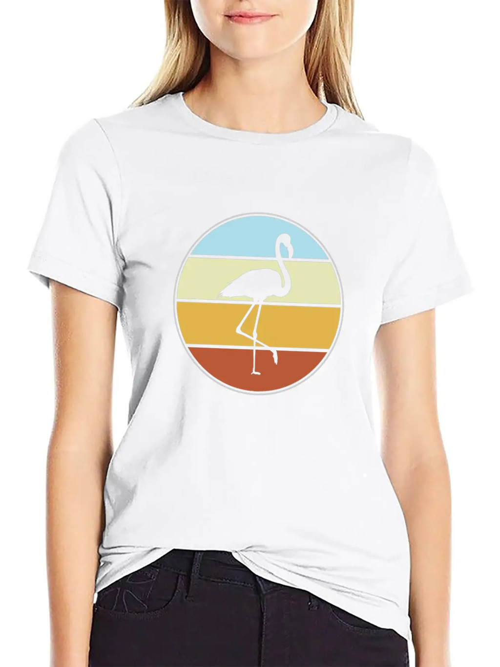 Flamingo Retro Unisex Casual T-Shirt – Clean Design For Daily Comfort