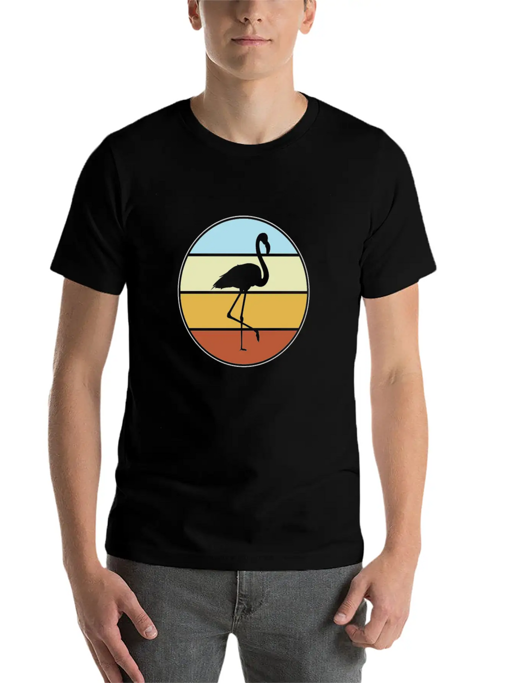 Flamingo Retro Unisex Casual T-Shirt – Clean Design For Daily Comfort