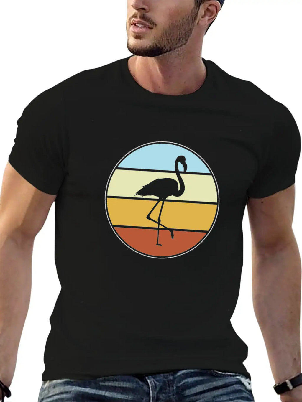 Flamingo Retro Unisex Casual T-Shirt – Clean Design For Daily Comfort
