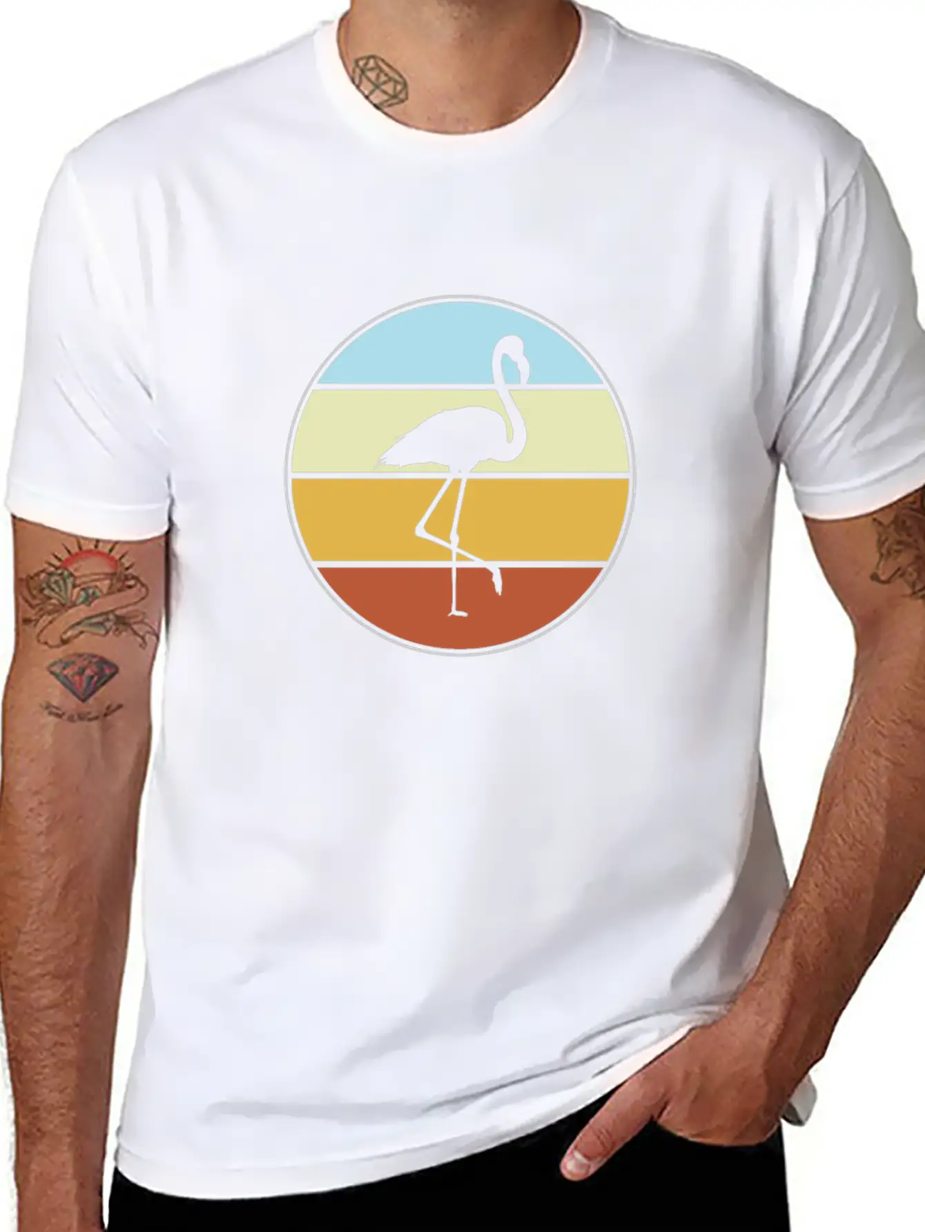 Flamingo Retro Unisex Casual T-Shirt – Clean Design For Daily Comfort