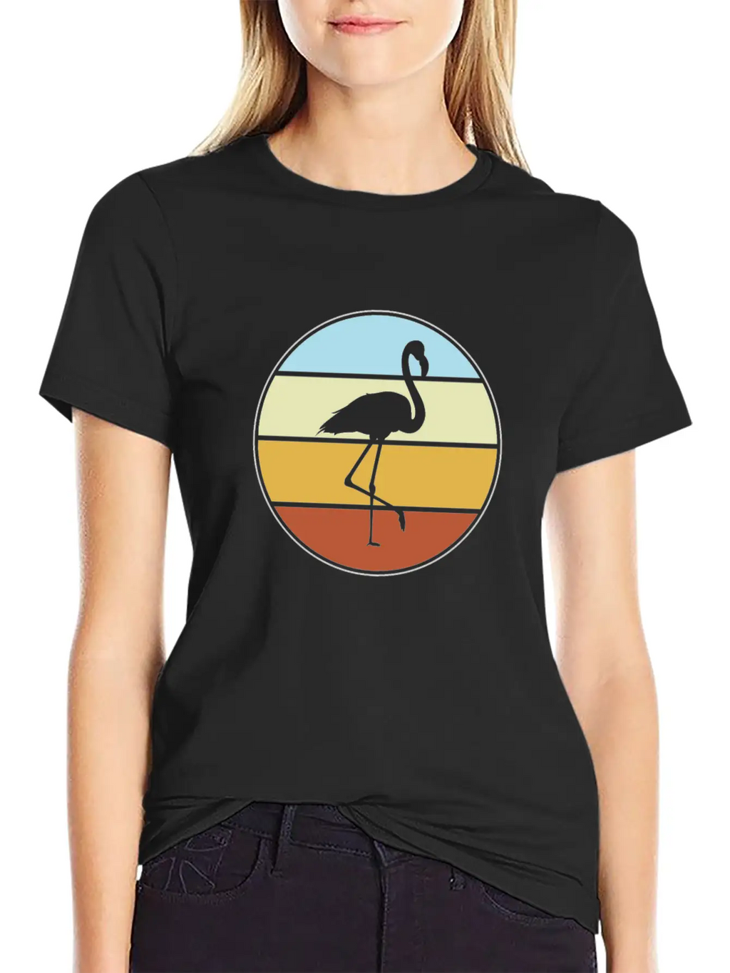 Flamingo Retro Unisex Casual T-Shirt – Clean Design For Daily Comfort