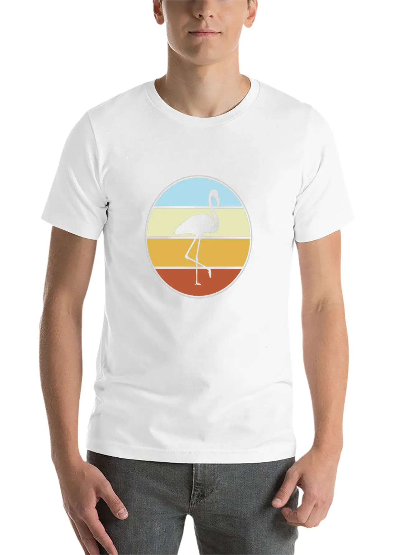 Flamingo Retro Unisex Casual T-Shirt – Clean Design For Daily Comfort