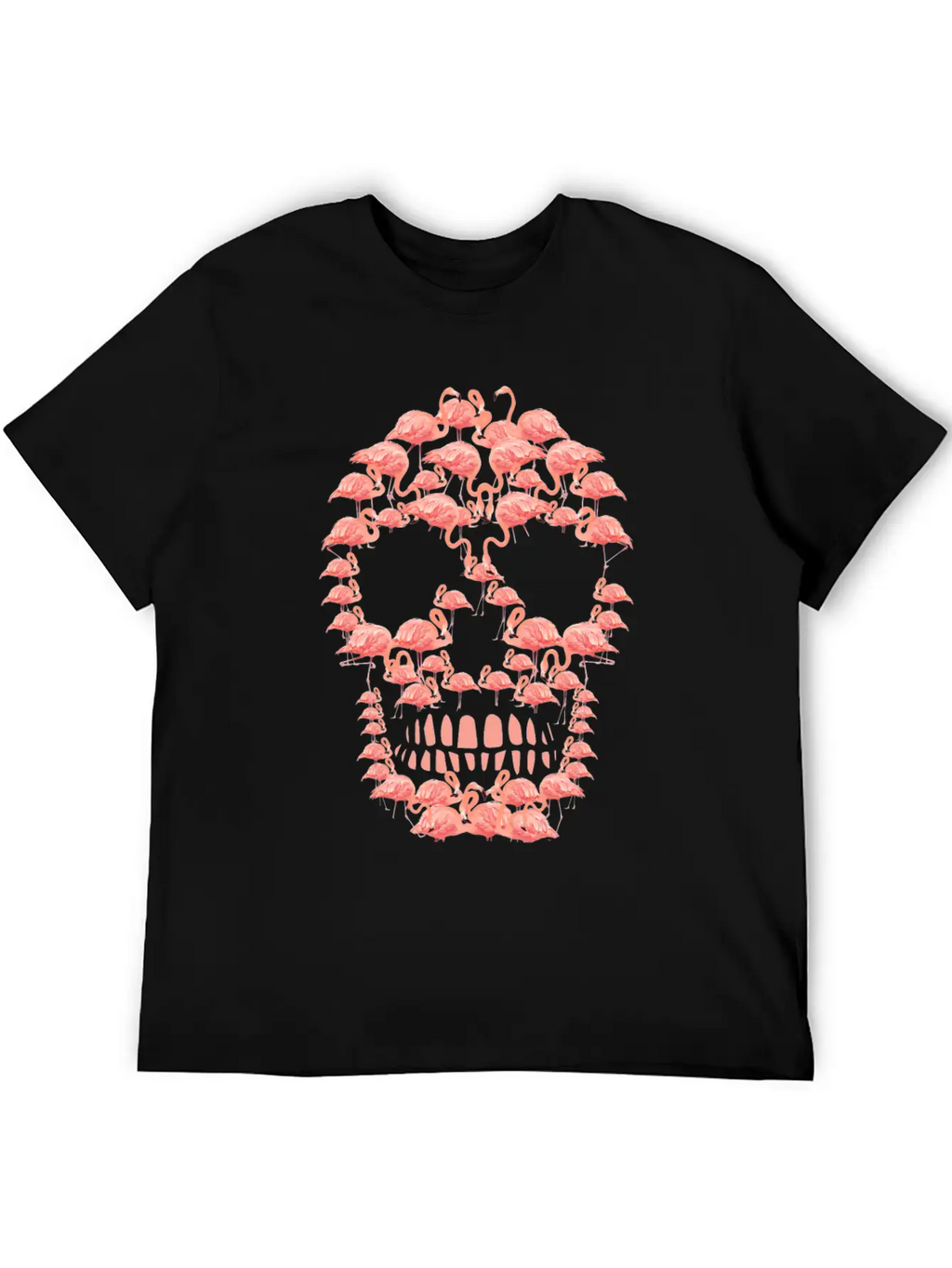 Flamingos Skull Creepy Flamingos Flock Of Birds Unisex Casual T-Shirt – Clean Design For Daily Comfort