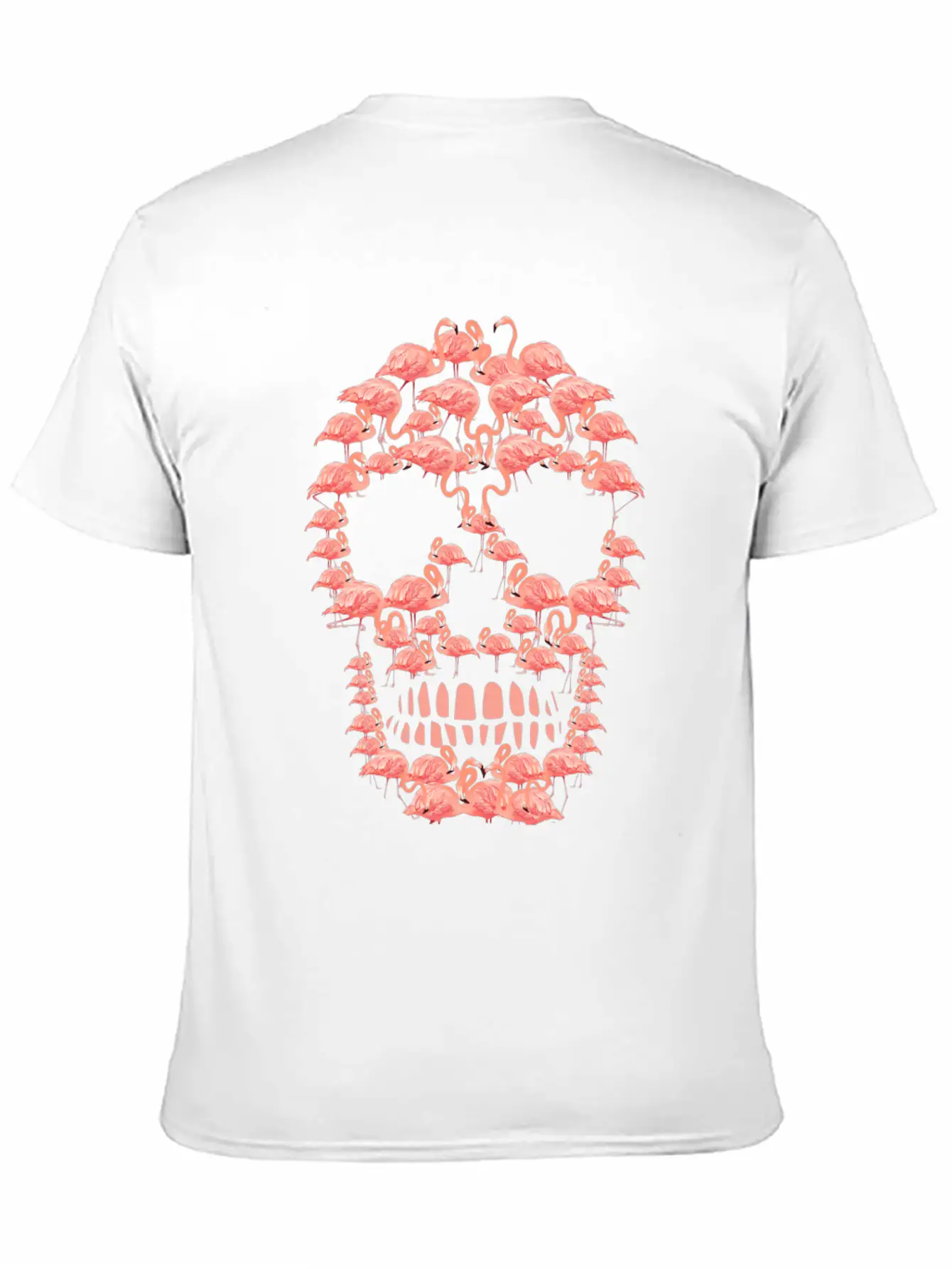 Flamingos Skull Creepy Flamingos Flock Of Birds Unisex Casual T-Shirt – Clean Design For Daily Comfort