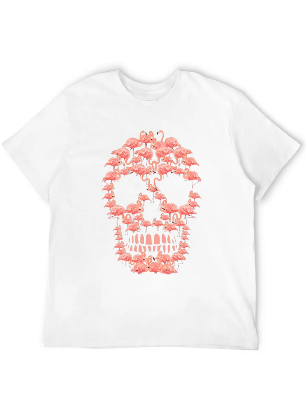 Flamingos Skull Creepy Flamingos Flock Of Birds Unisex Casual T-Shirt – Clean Design For Daily Comfort