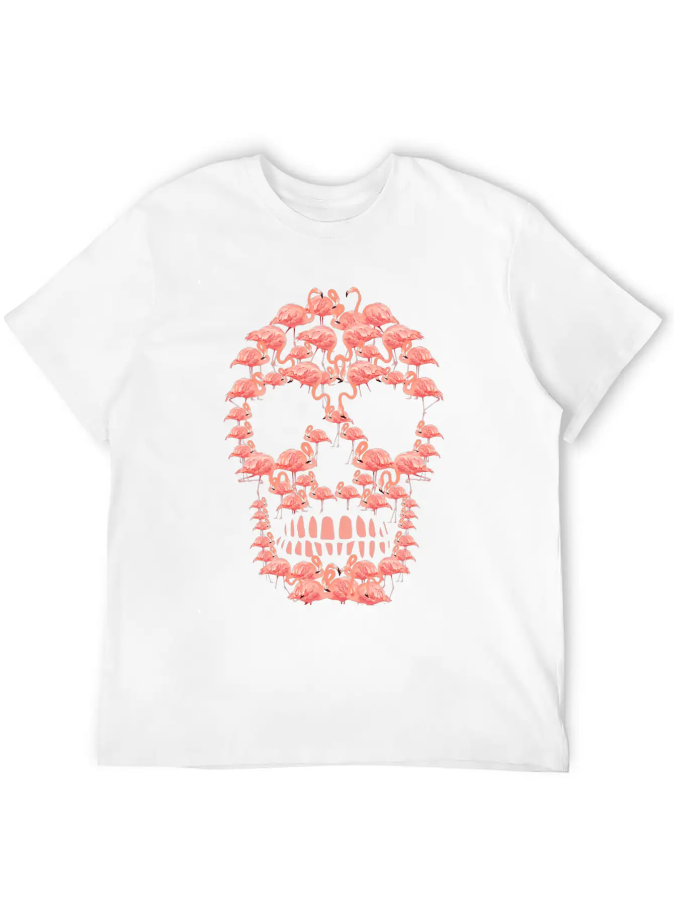 Flamingos Skull Creepy Flamingos Flock Of Birds Unisex Casual T-Shirt – Clean Design For Daily Comfort