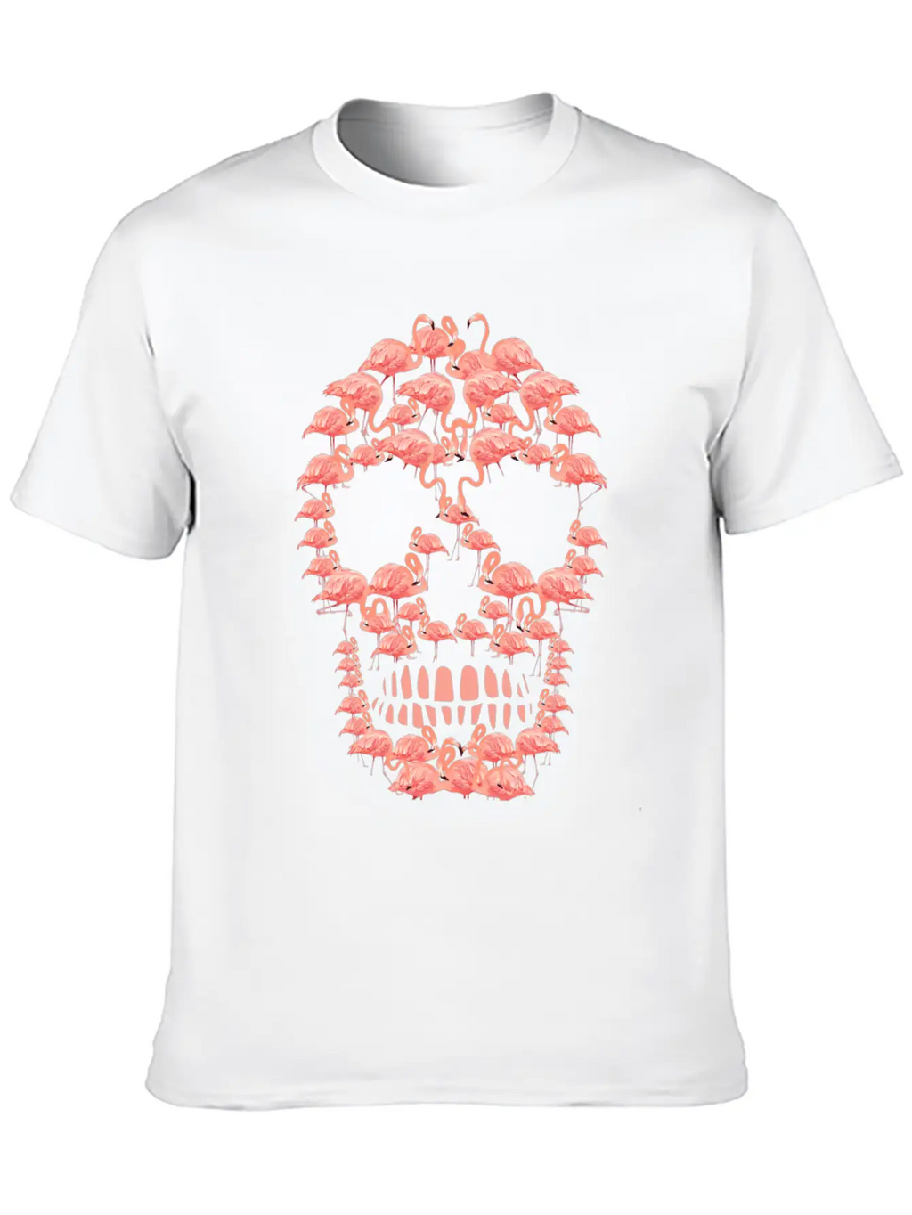 Flamingos Skull Creepy Flamingos Flock Of Birds Unisex Casual T-Shirt – Clean Design For Daily Comfort