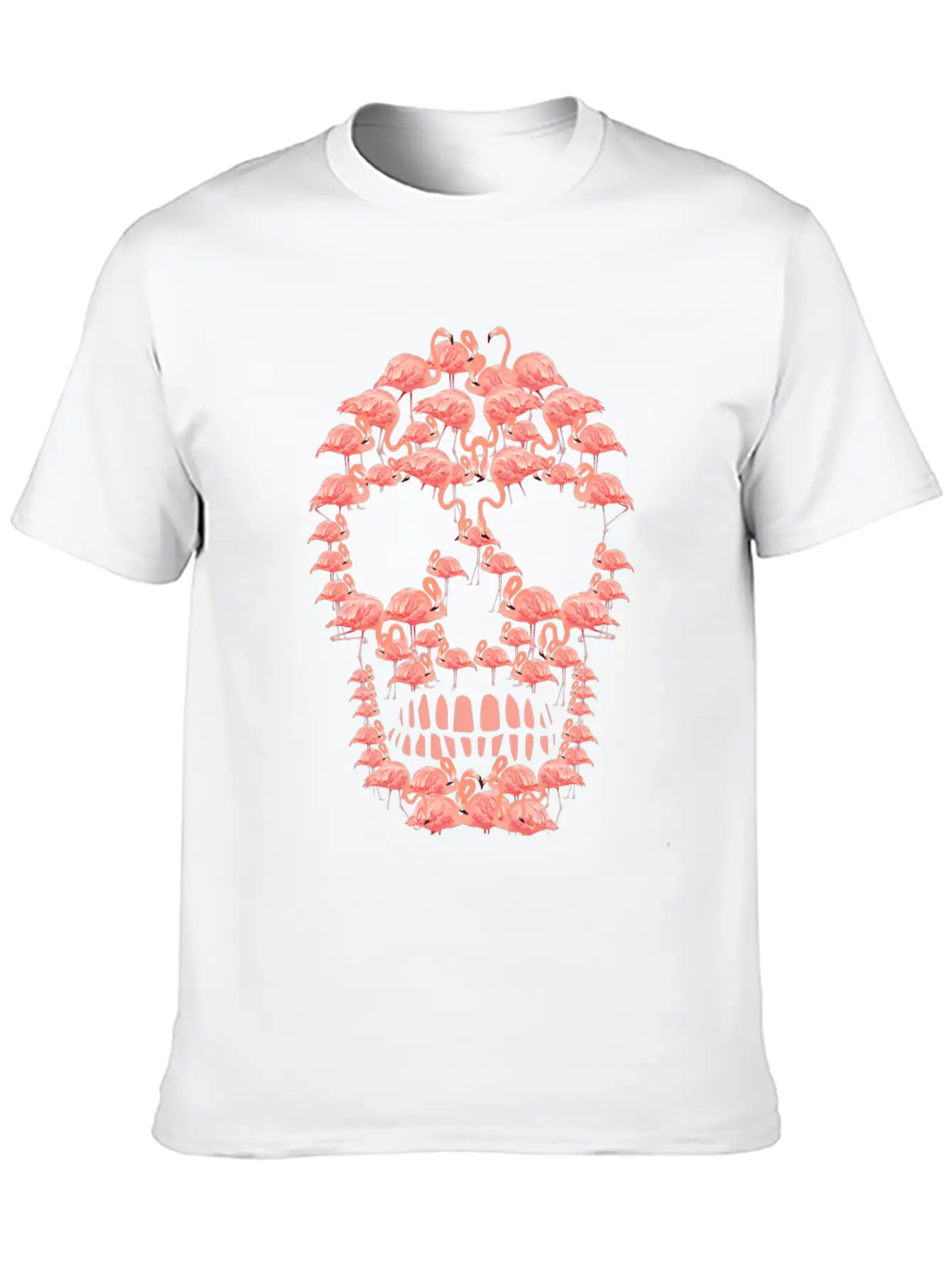 Flamingos Skull Creepy Flamingos Flock Of Birds Unisex Casual T-Shirt – Clean Design For Daily Comfort