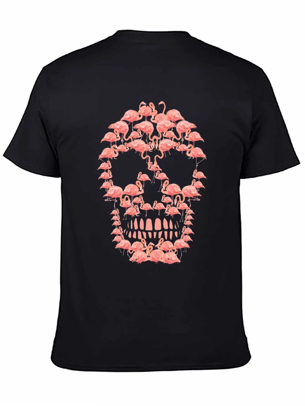 Flamingos Skull Creepy Flamingos Flock Of Birds Unisex Casual T-Shirt – Clean Design For Daily Comfort