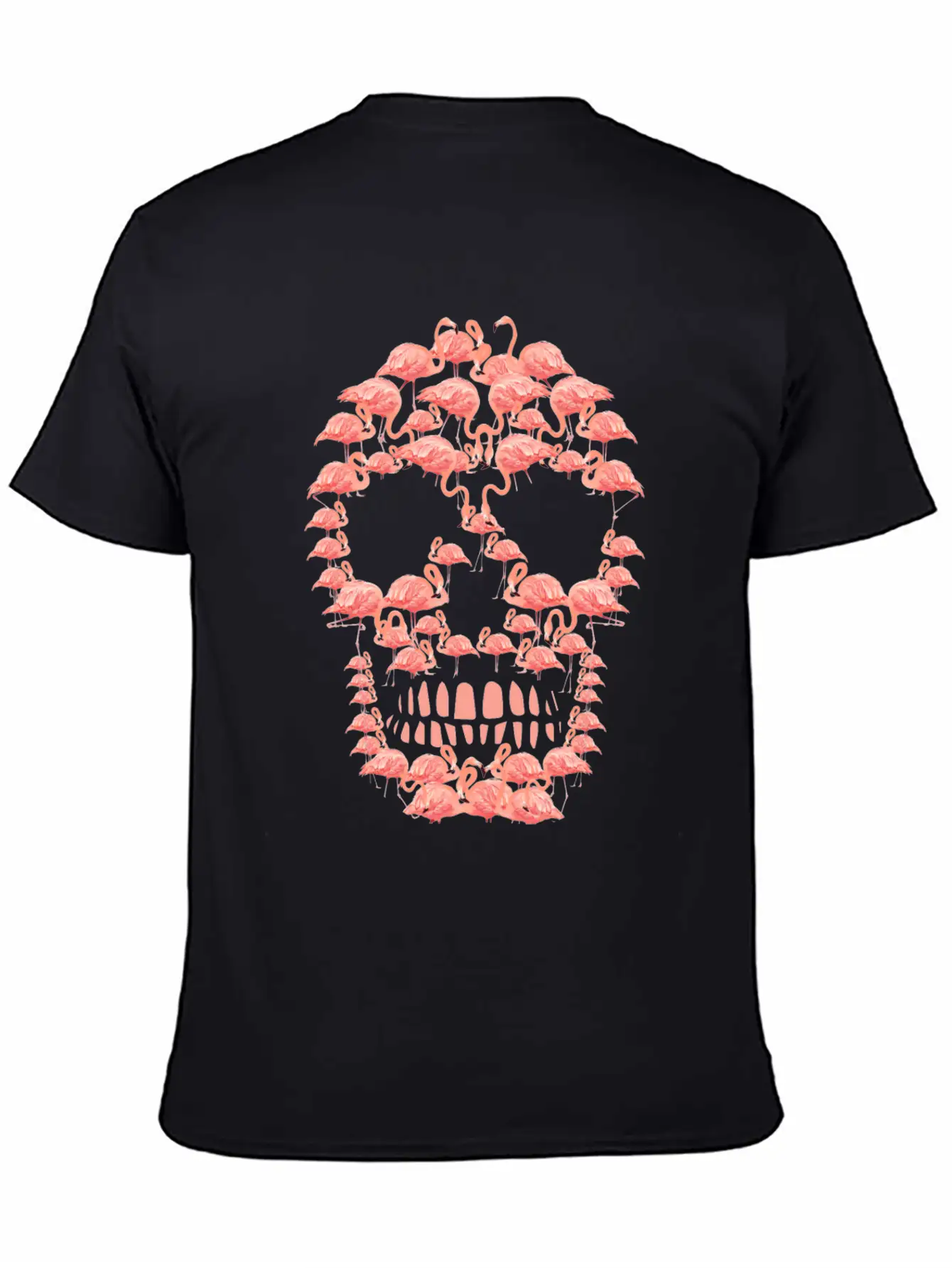 Flamingos Skull Creepy Flamingos Flock Of Birds Unisex Casual T-Shirt – Clean Design For Daily Comfort