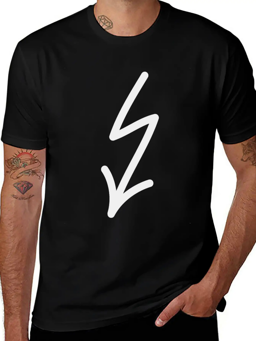 Flash Arrow Down Left Stylish Everyday T-Shirt – Unisex Basic Cotton Tee