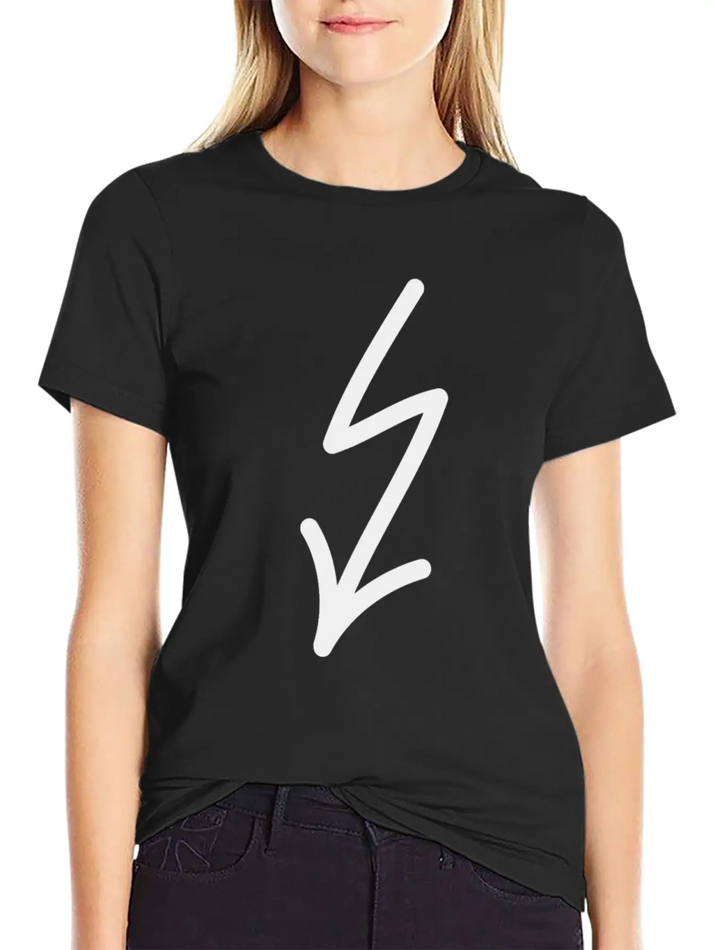 Flash Arrow Down Left Stylish Everyday T-Shirt – Unisex Basic Cotton Tee