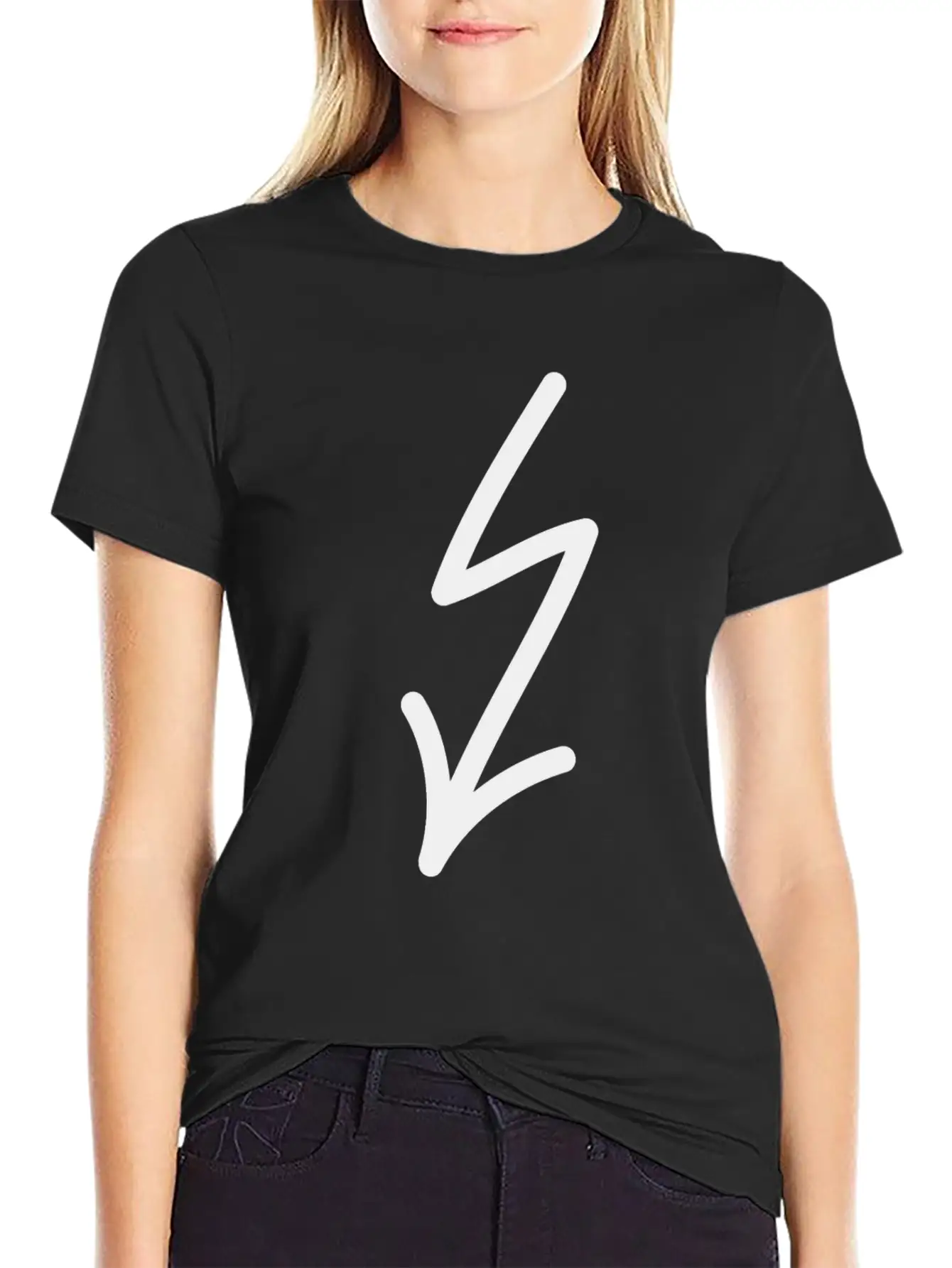 Flash Arrow Down Left Stylish Everyday T-Shirt – Unisex Basic Cotton Tee