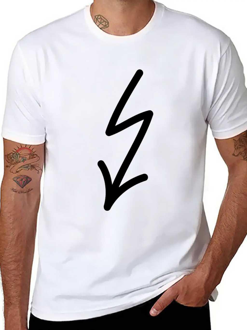 Flash Arrow Down Left Stylish Everyday T-Shirt – Unisex Basic Cotton Tee