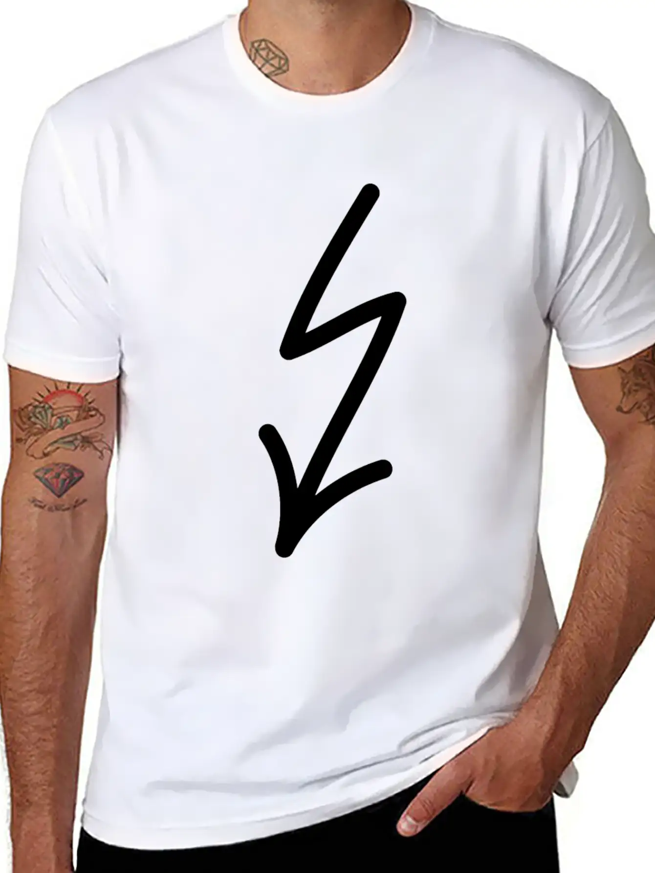 Flash Arrow Down Left Stylish Everyday T-Shirt – Unisex Basic Cotton Tee