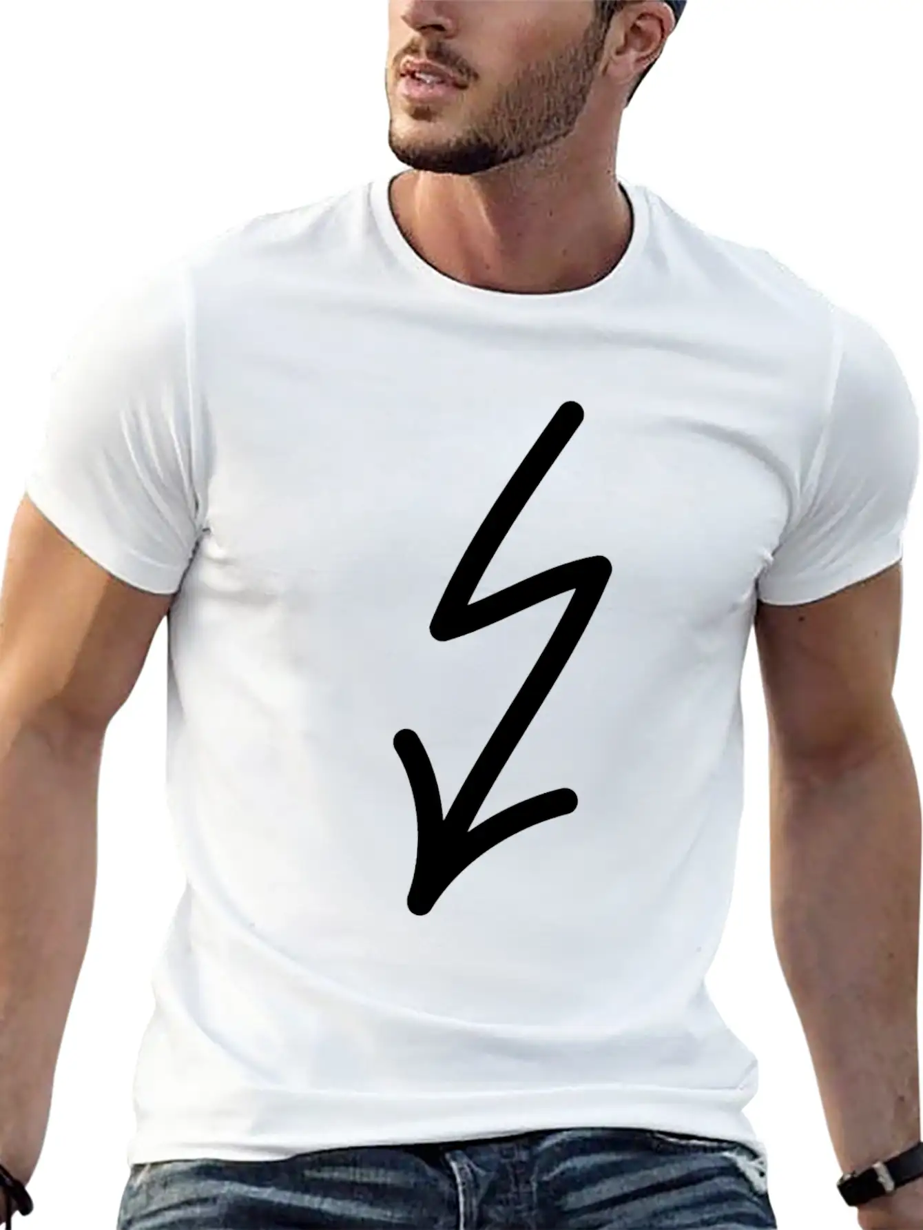Flash Arrow Down Left Stylish Everyday T-Shirt – Unisex Basic Cotton Tee
