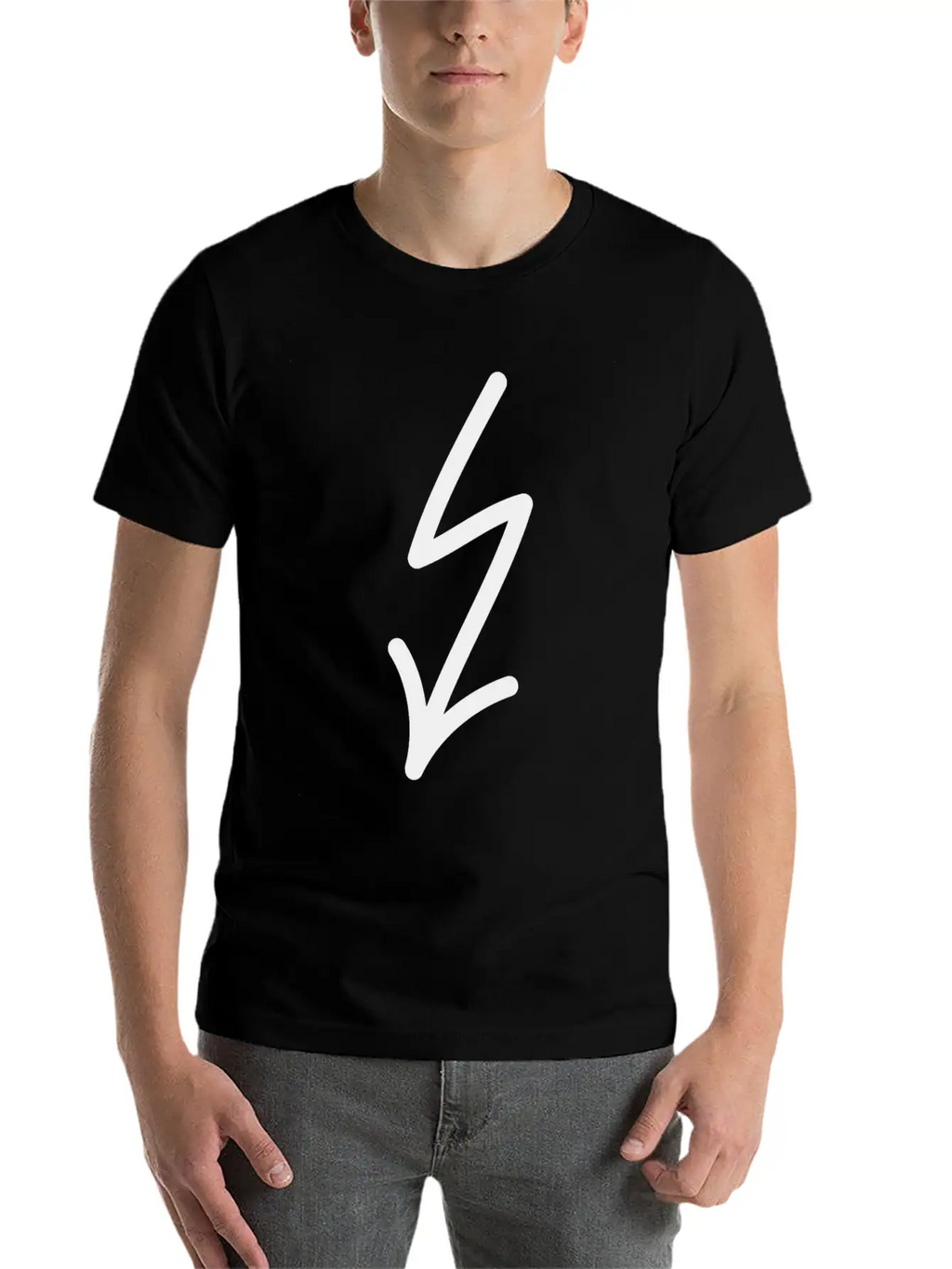 Flash Arrow Down Left Stylish Everyday T-Shirt – Unisex Basic Cotton Tee