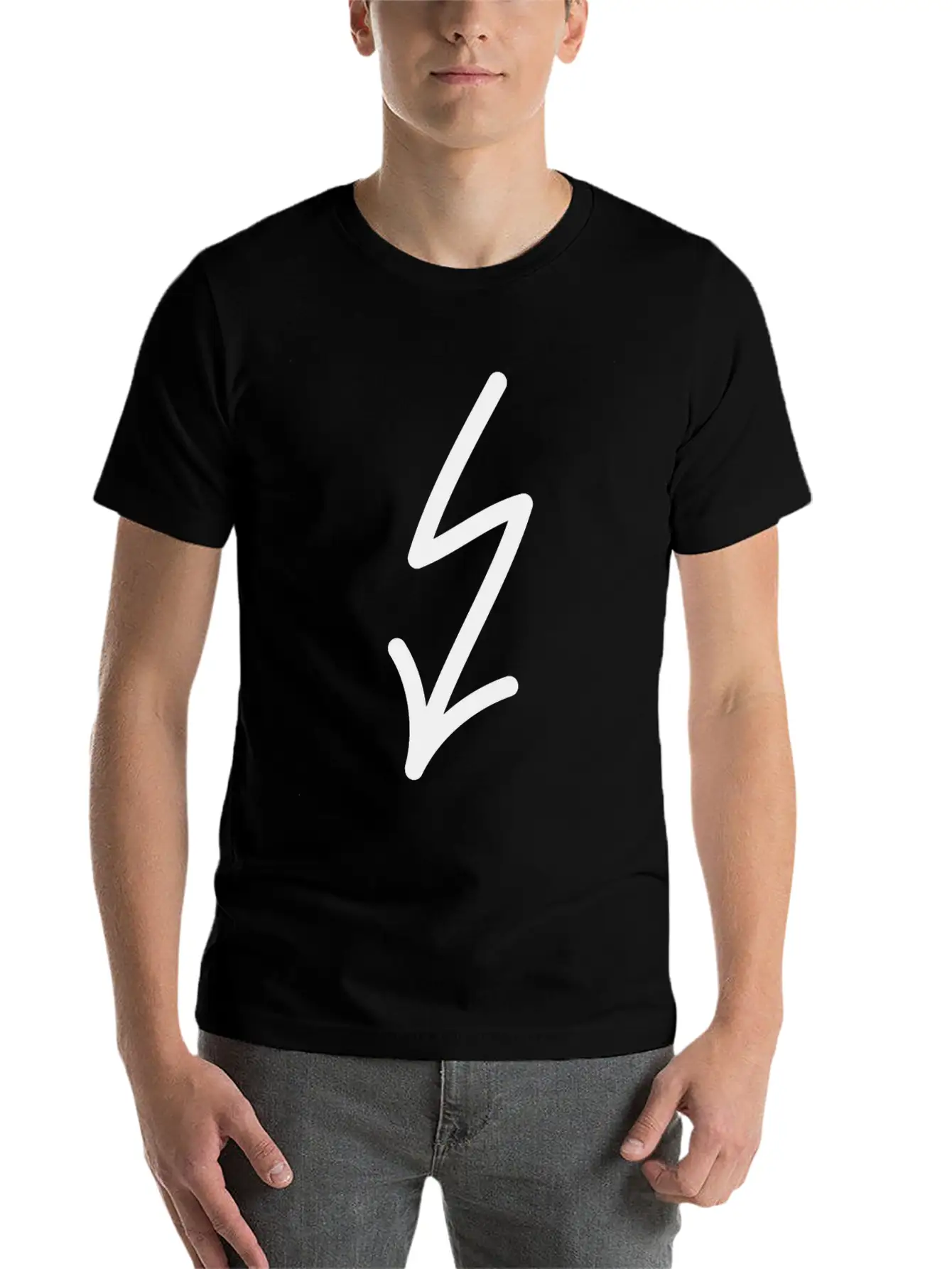 Flash Arrow Down Left Stylish Everyday T-Shirt – Unisex Basic Cotton Tee