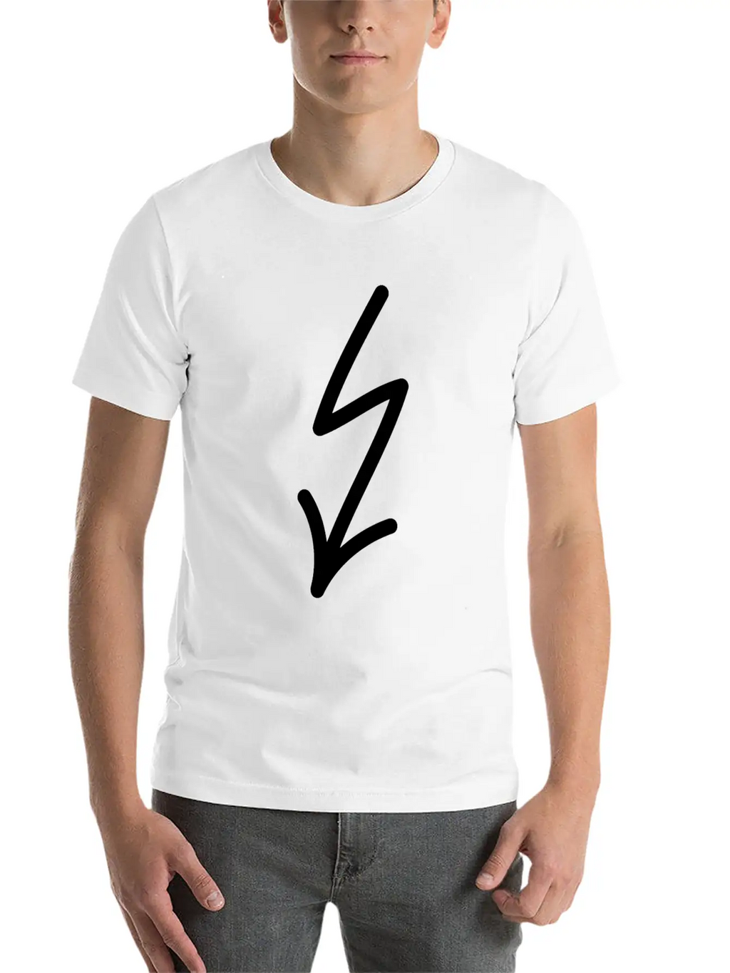 Flash Arrow Down Left Stylish Everyday T-Shirt – Unisex Basic Cotton Tee