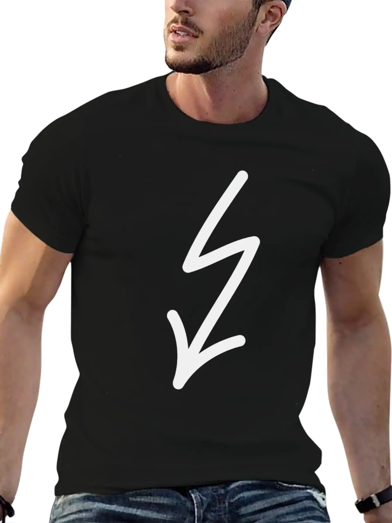 Flash Arrow Down Left Stylish Everyday T-Shirt – Unisex Basic Cotton Tee