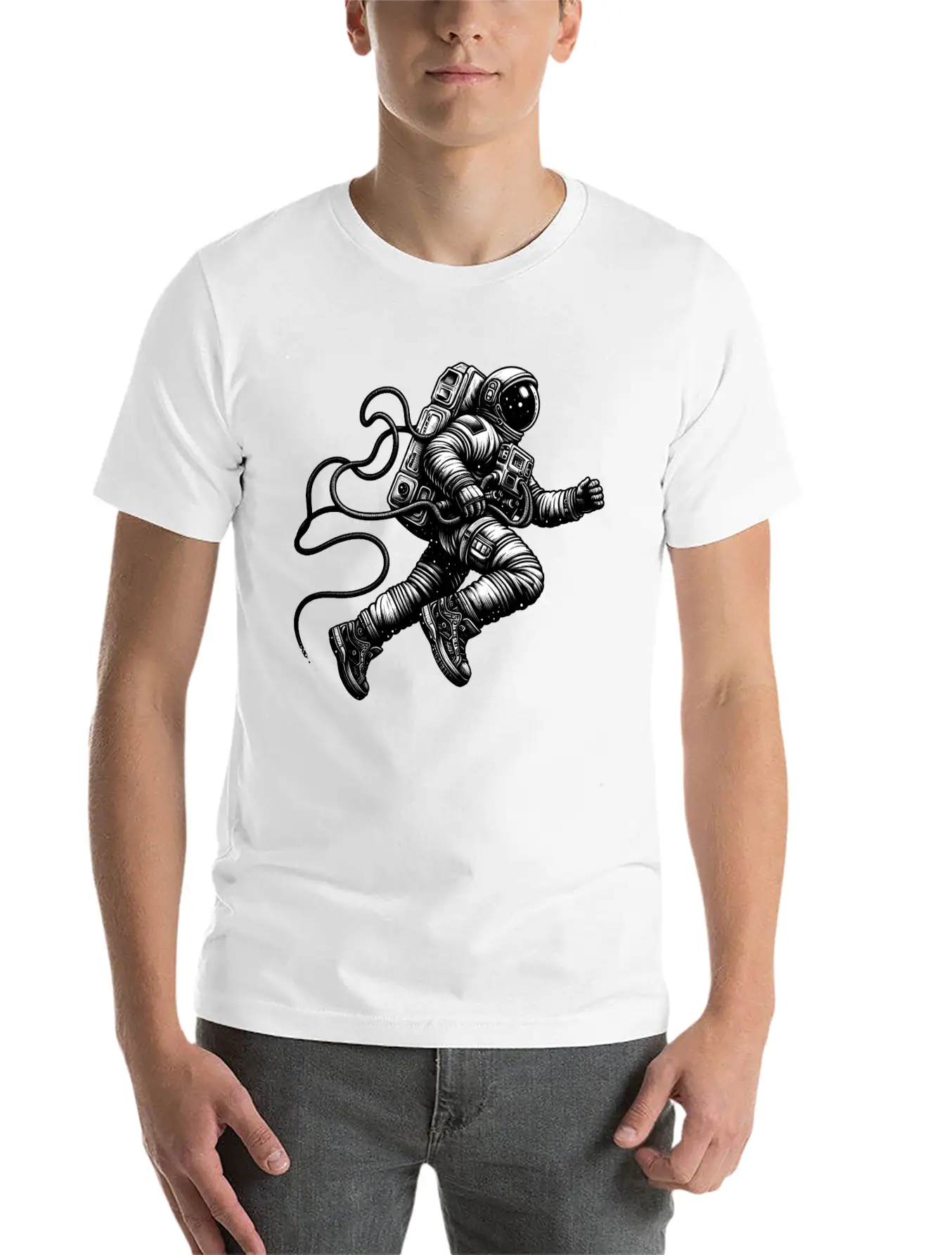 Floating Astronaut Unisex Casual T-Shirt – Clean Design For Daily Comfort