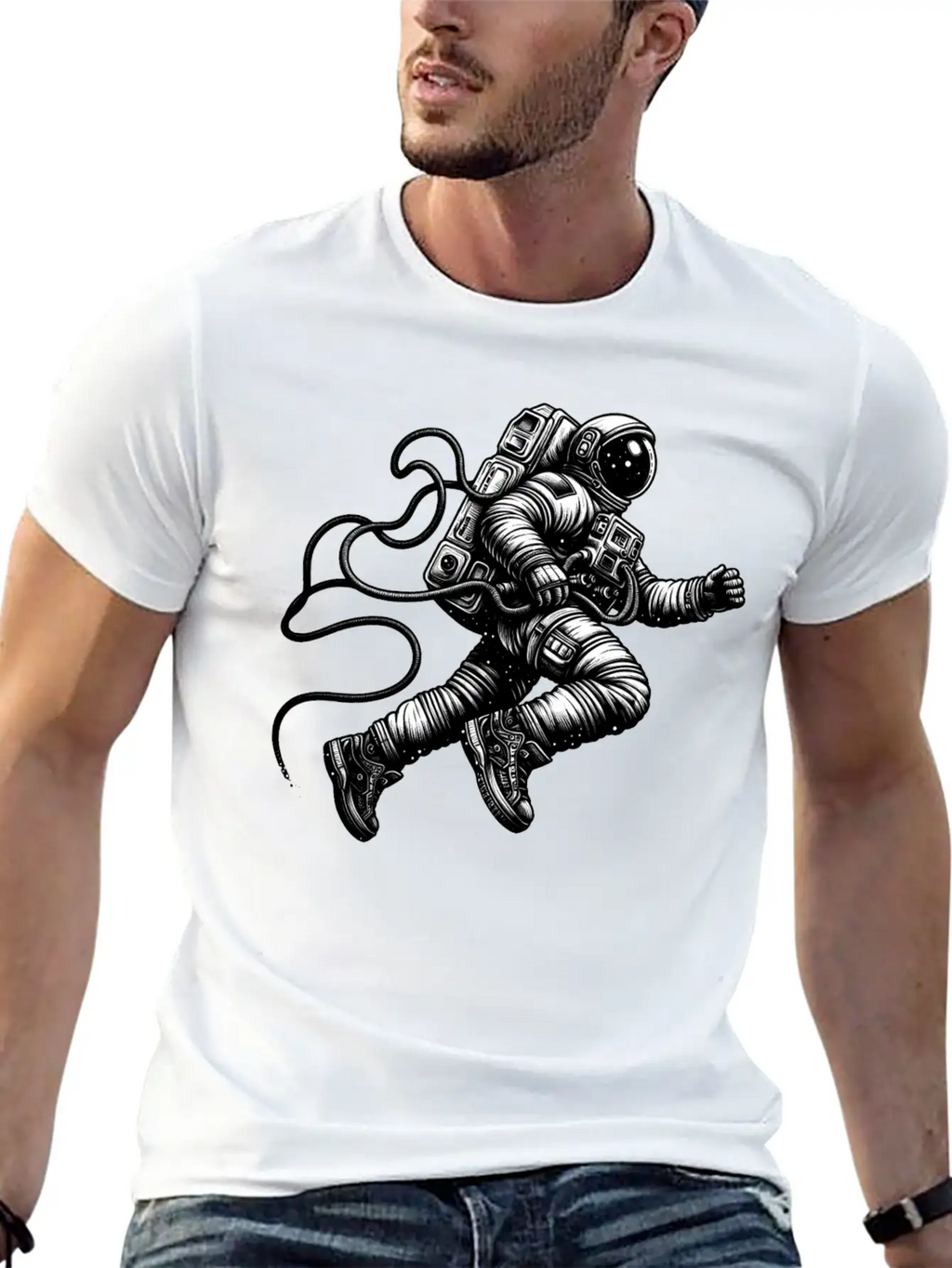 Floating Astronaut Unisex Casual T-Shirt – Clean Design For Daily Comfort