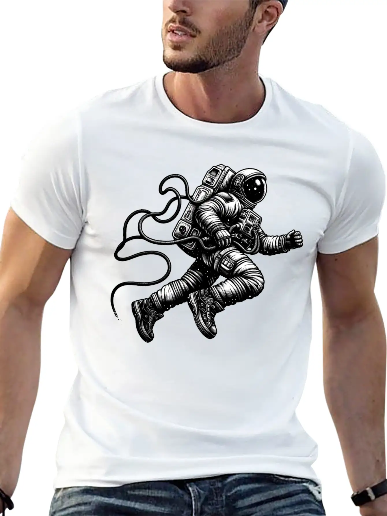 Floating Astronaut Unisex Casual T-Shirt – Clean Design For Daily Comfort