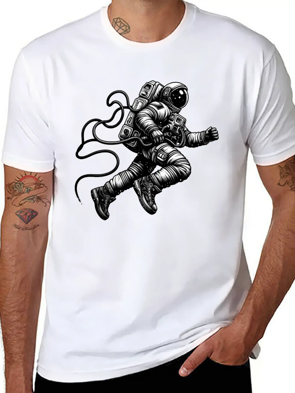 Floating Astronaut Unisex Casual T-Shirt – Clean Design For Daily Comfort