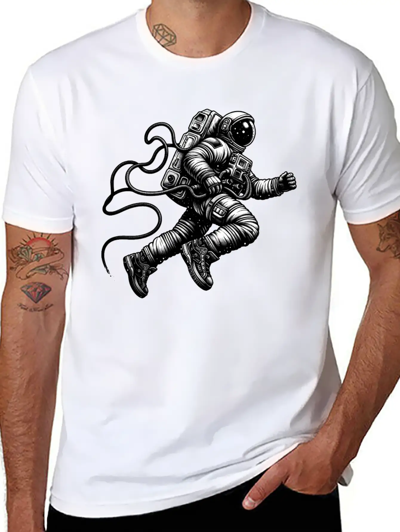 Floating Astronaut Unisex Casual T-Shirt – Clean Design For Daily Comfort