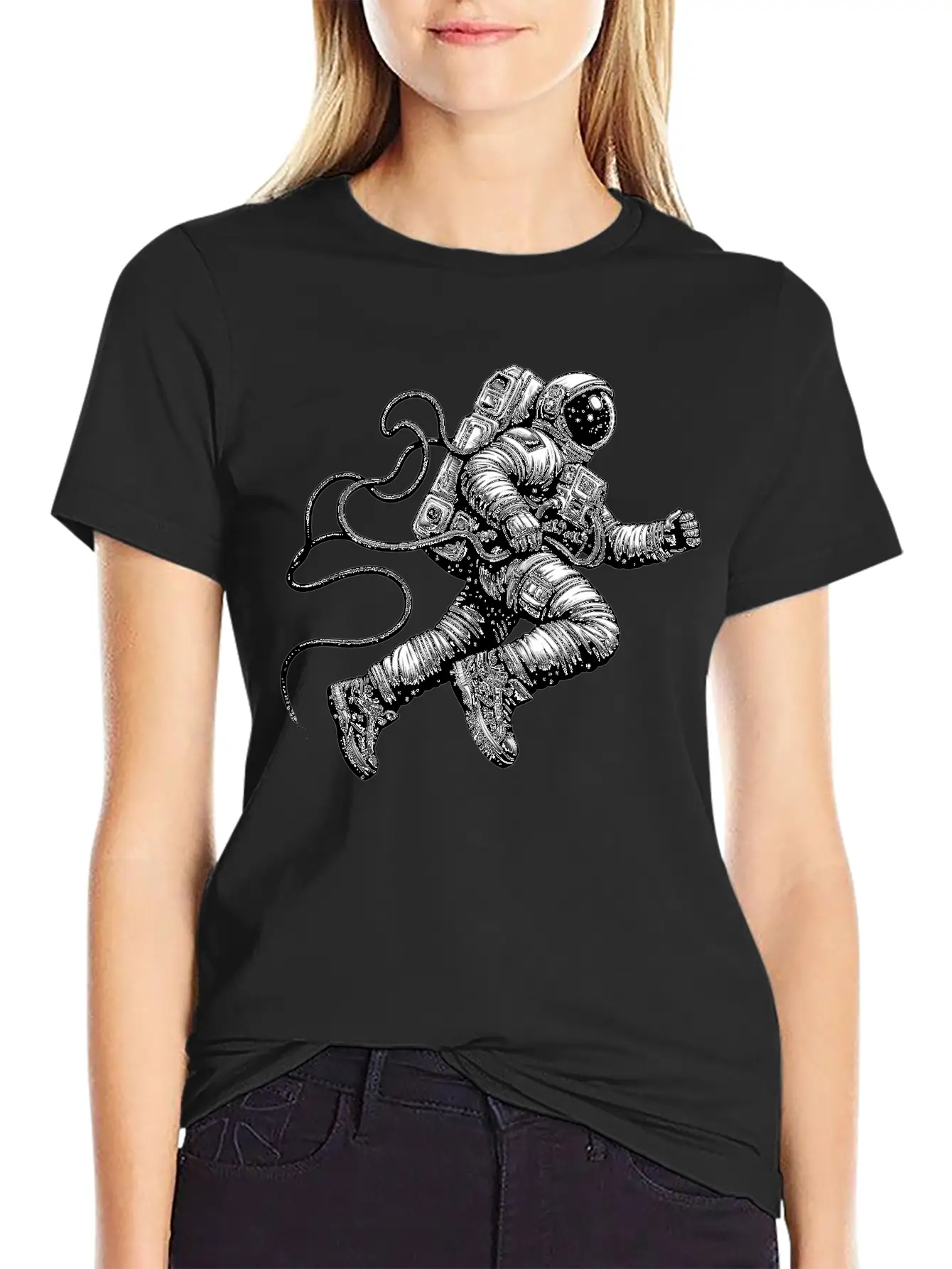 Floating Astronaut Unisex Casual T-Shirt – Clean Design For Daily Comfort