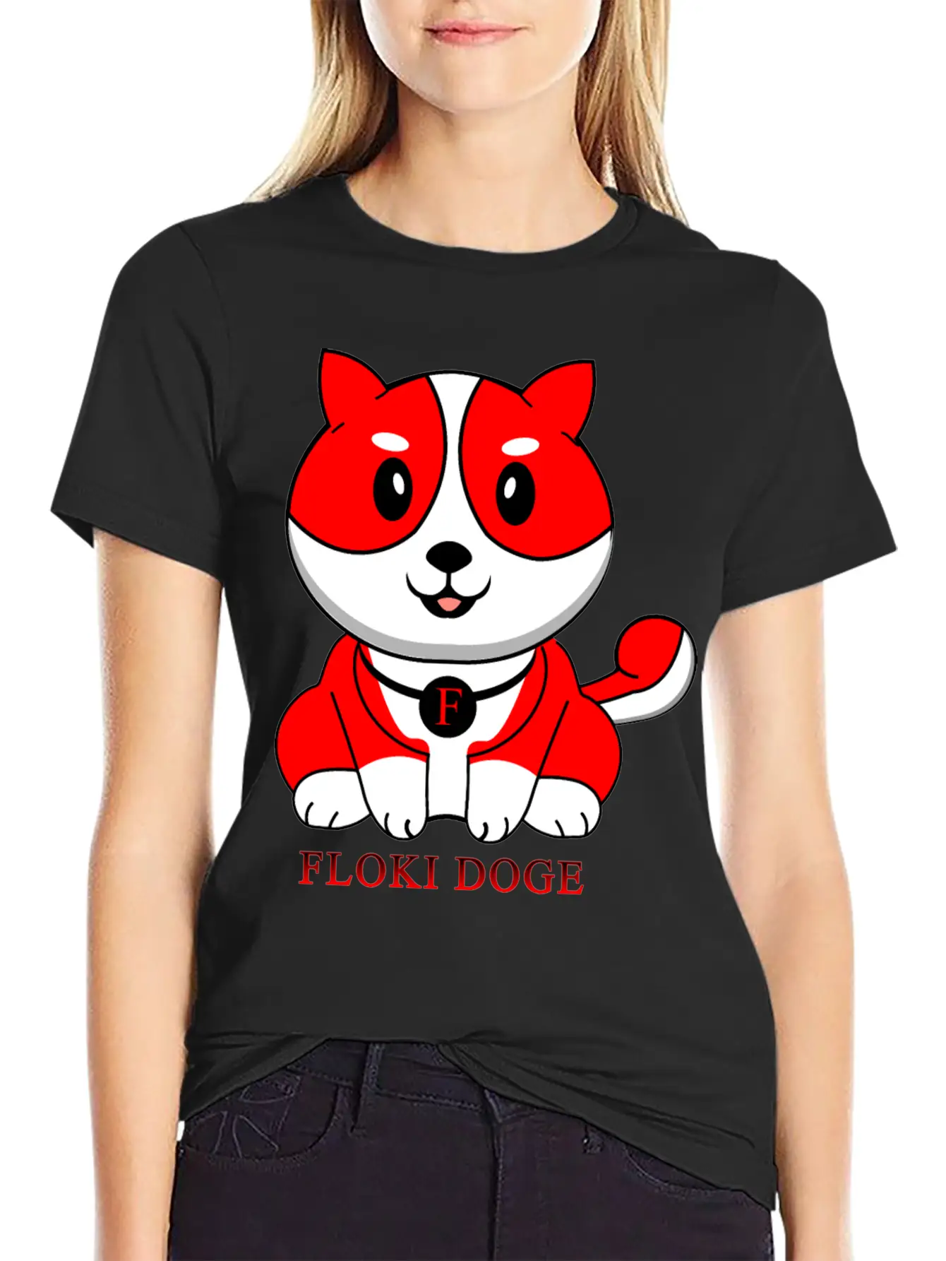 Floki Inu Doge Coin Crypto Currency Cute Character Unisex Short Sleeve Soft Cotton T-Shirt – Casual Everyday Wear