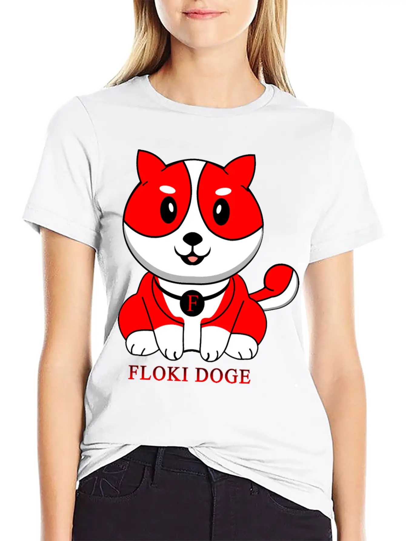 Floki Inu Doge Coin Crypto Currency Cute Character Unisex Short Sleeve Soft Cotton T-Shirt – Casual Everyday Wear
