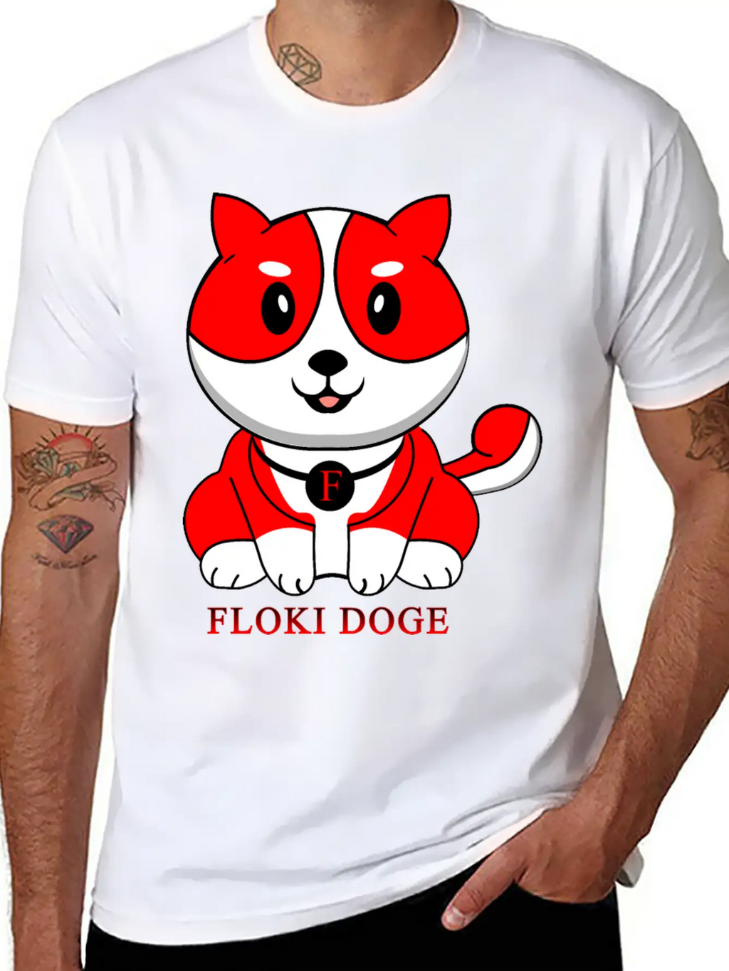 Floki Inu Doge Coin Crypto Currency Cute Character Unisex Short Sleeve Soft Cotton T-Shirt – Casual Everyday Wear