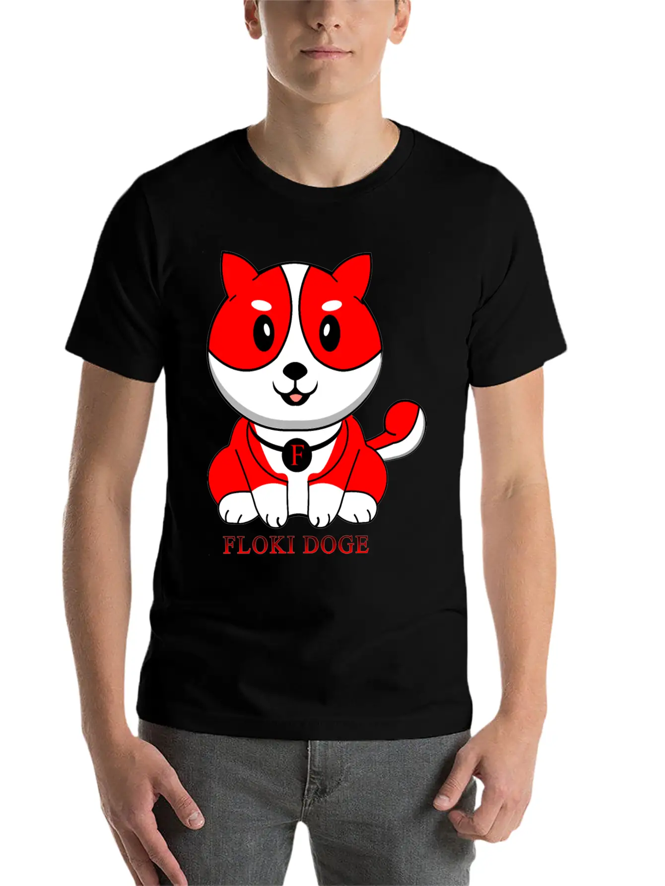 Floki Inu Doge Coin Crypto Currency Cute Character Unisex Short Sleeve Soft Cotton T-Shirt – Casual Everyday Wear