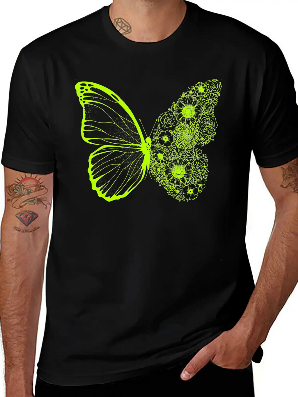 Floral Butterfly Stylish Everyday T-Shirt – Unisex Basic Cotton Tee