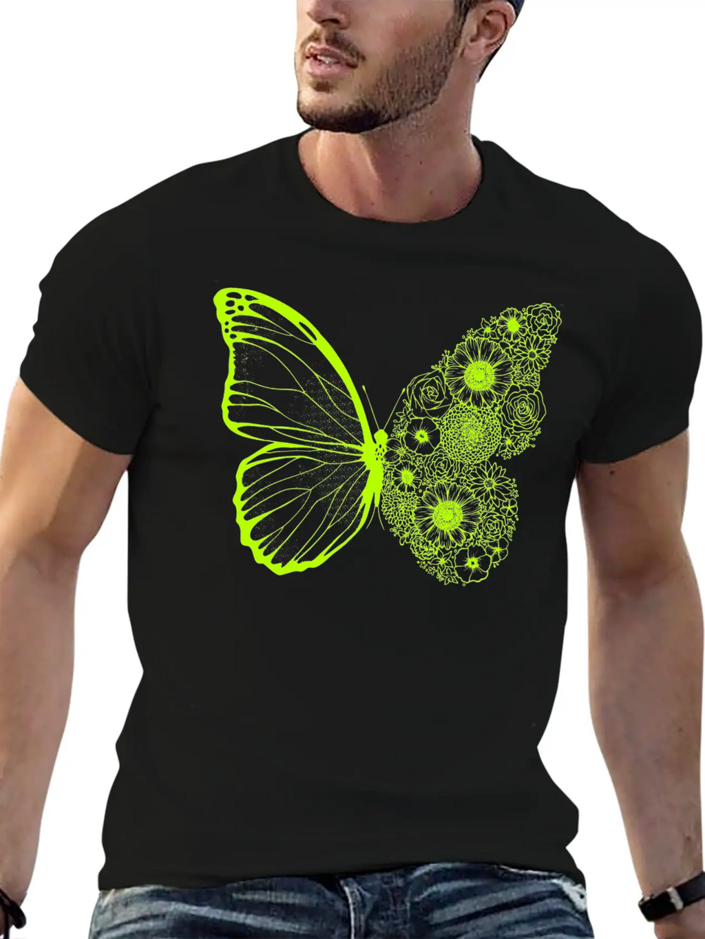 Floral Butterfly Stylish Everyday T-Shirt – Unisex Basic Cotton Tee