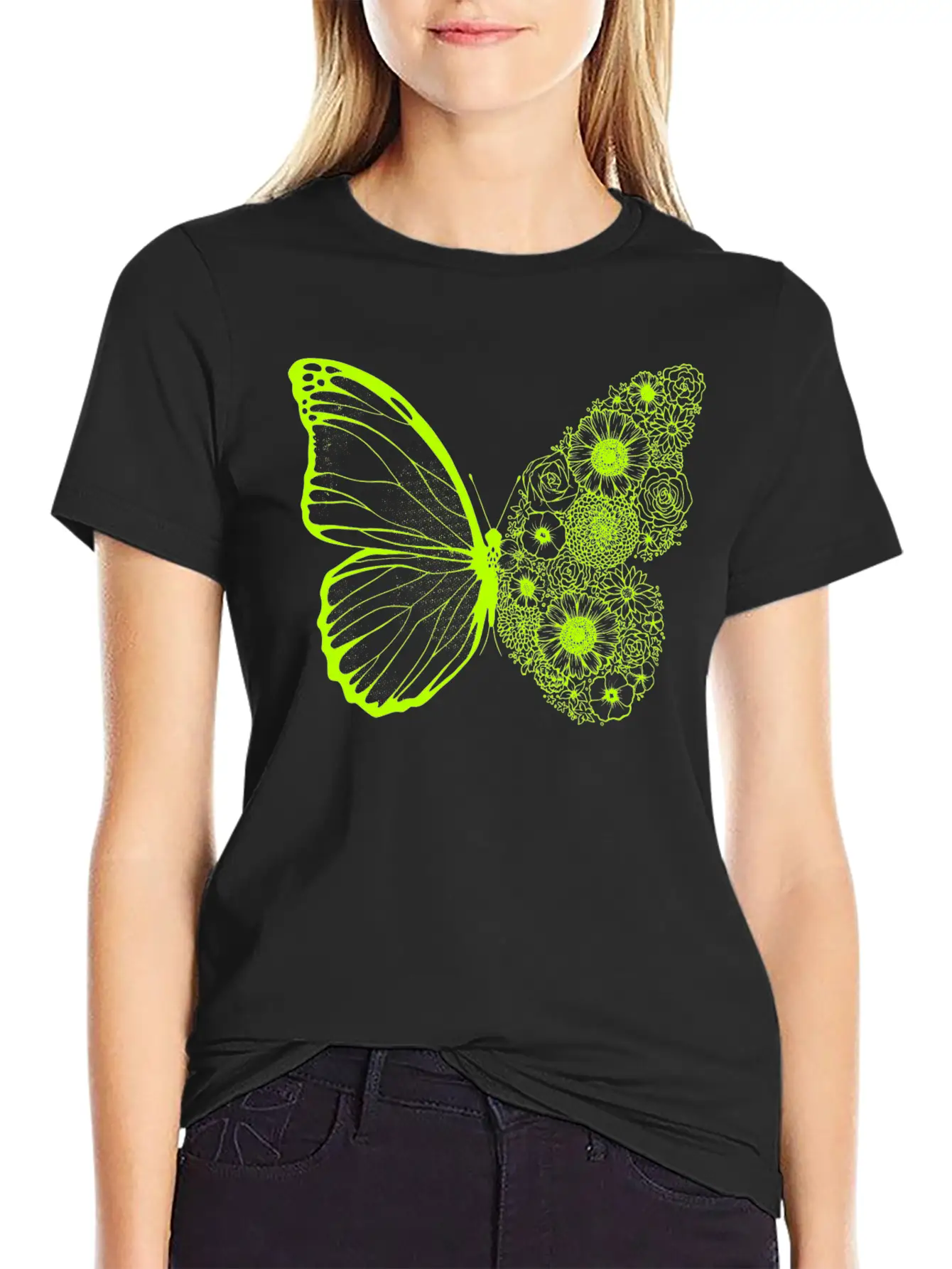 Floral Butterfly Stylish Everyday T-Shirt – Unisex Basic Cotton Tee