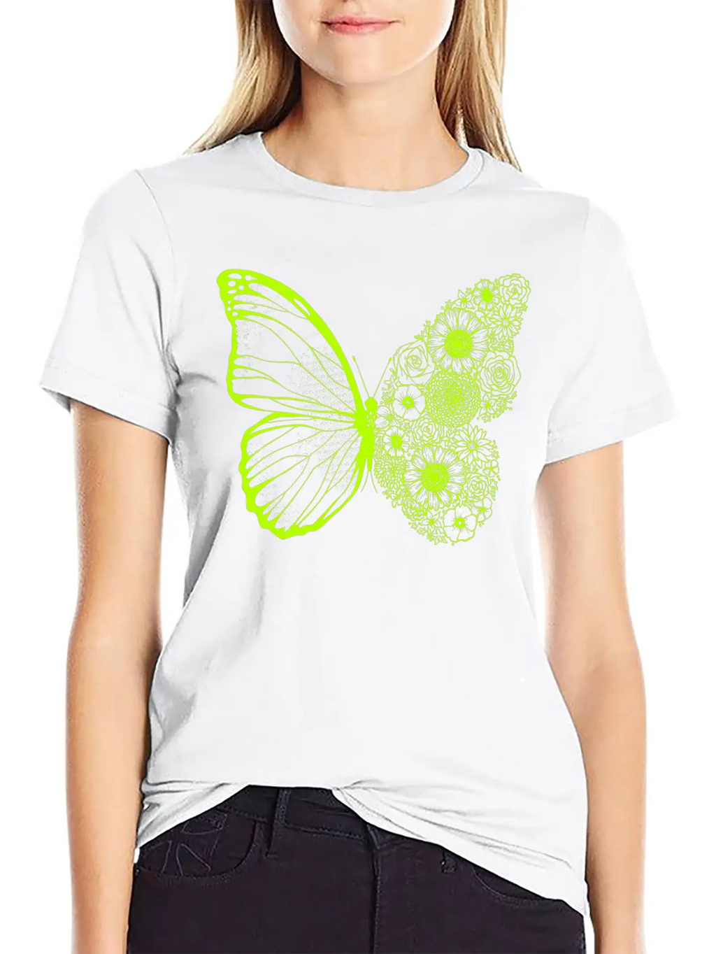 Floral Butterfly Stylish Everyday T-Shirt – Unisex Basic Cotton Tee