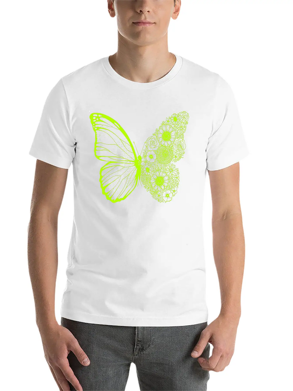 Floral Butterfly Stylish Everyday T-Shirt – Unisex Basic Cotton Tee