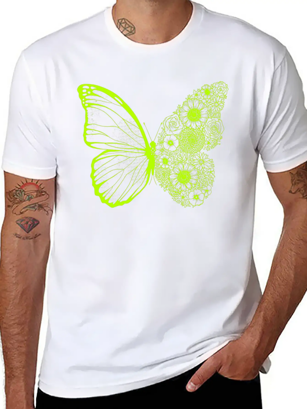 Floral Butterfly Stylish Everyday T-Shirt – Unisex Basic Cotton Tee
