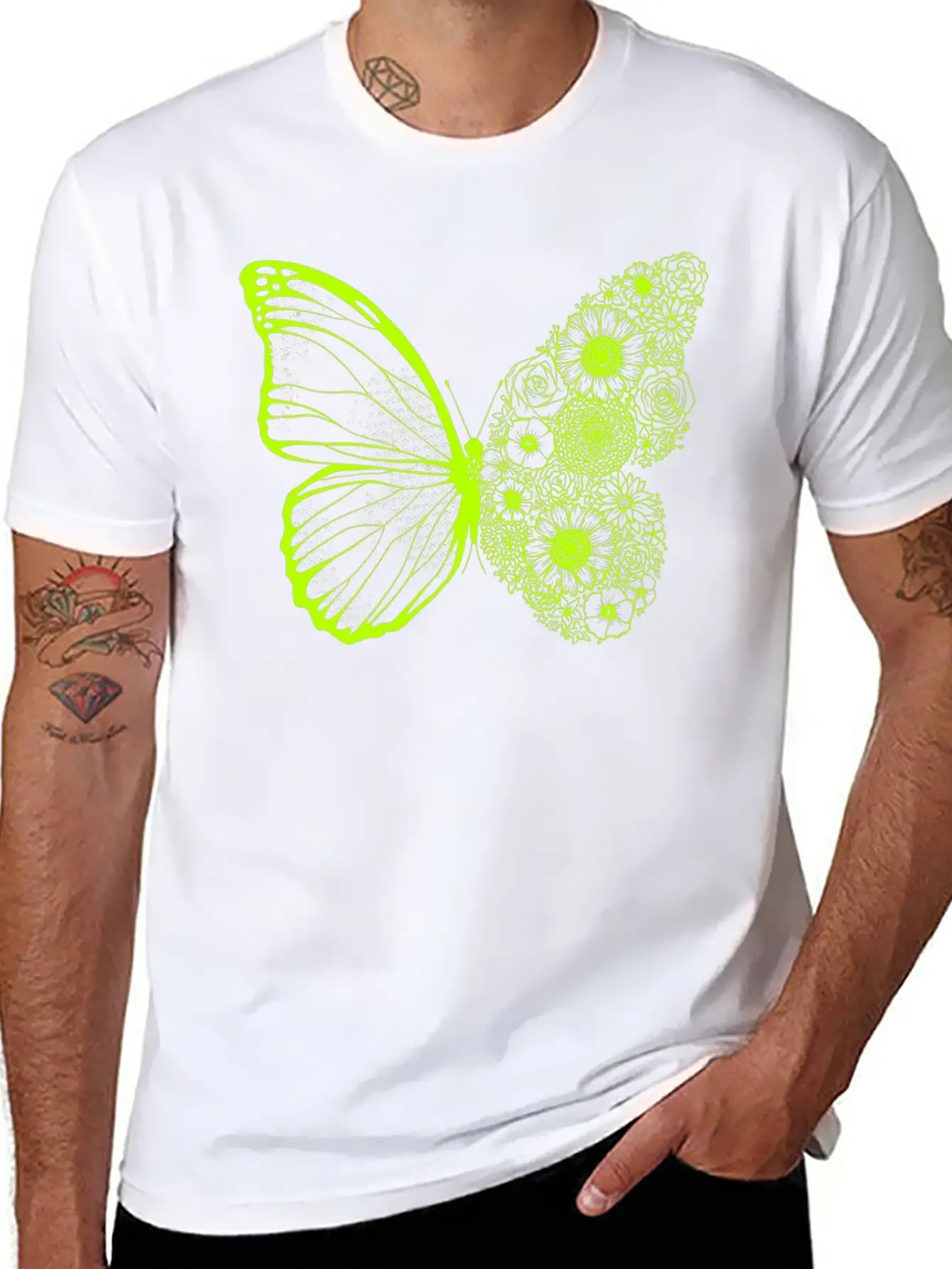 Floral Butterfly Stylish Everyday T-Shirt – Unisex Basic Cotton Tee