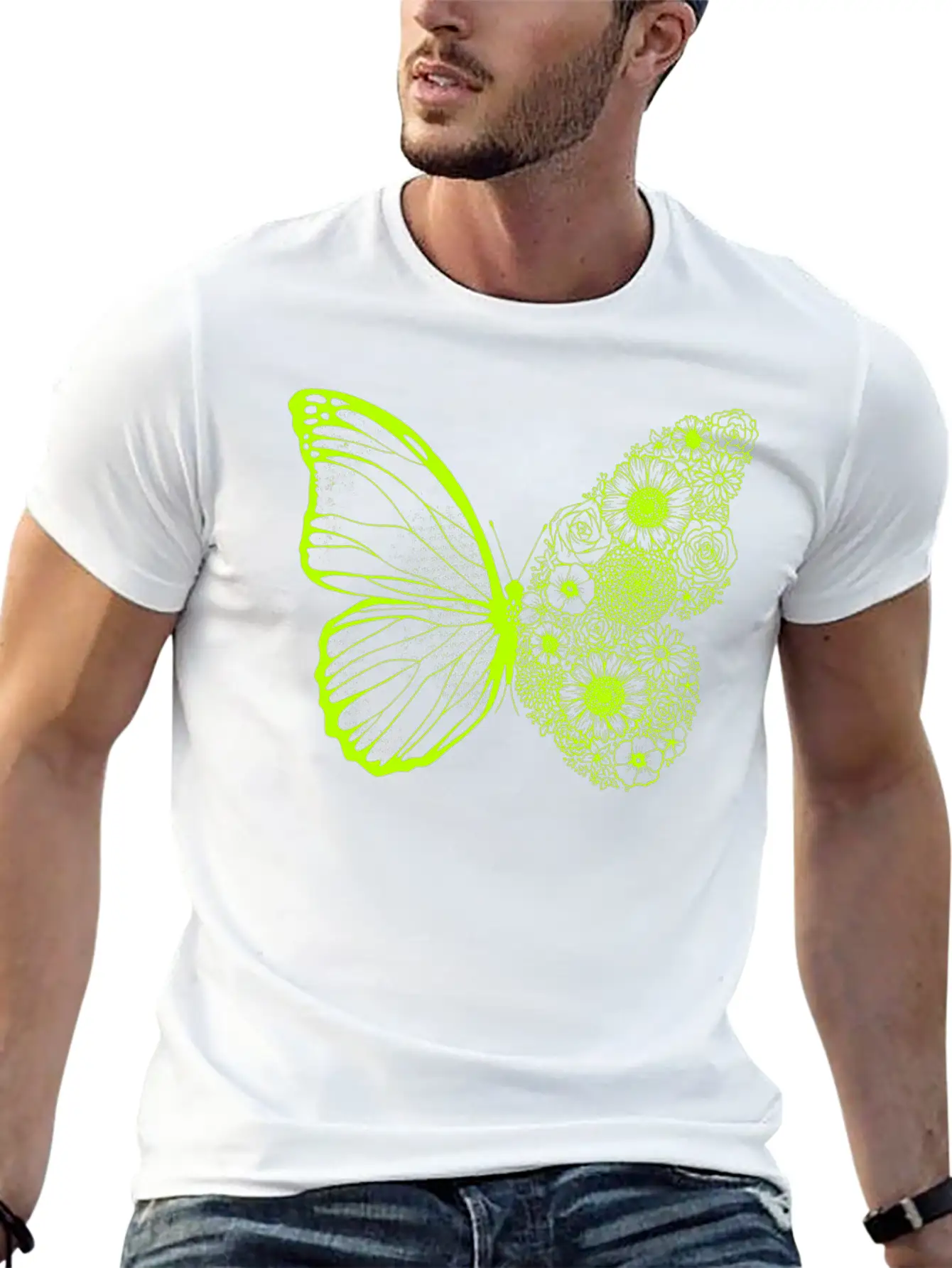 Floral Butterfly Stylish Everyday T-Shirt – Unisex Basic Cotton Tee