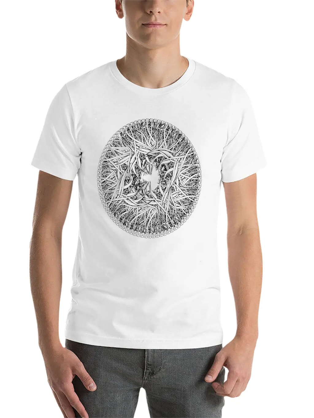 Floral Element Medallion Unisex Casual T-Shirt – Clean Design For Daily Comfort