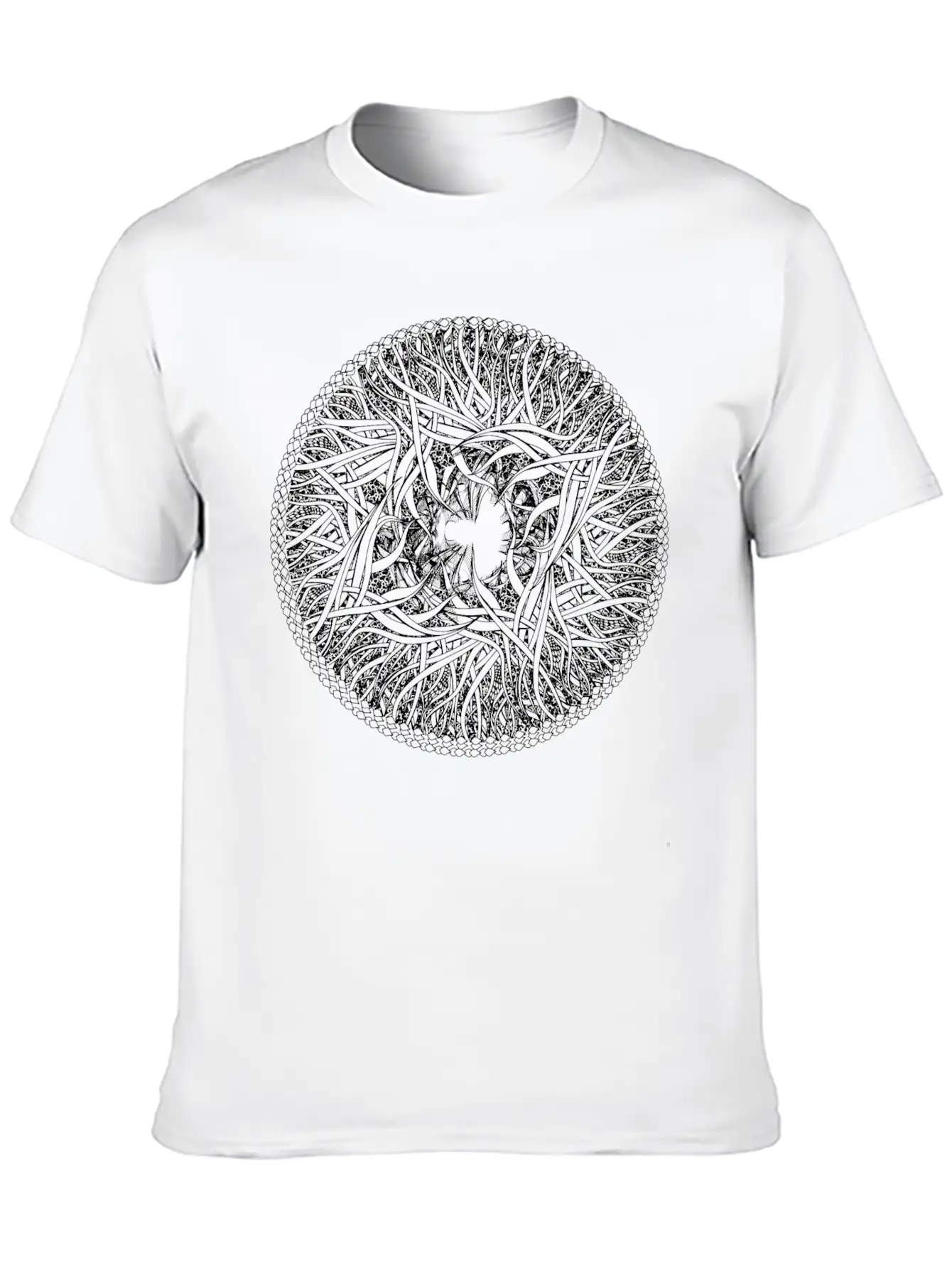 Floral Element Medallion Unisex Casual T-Shirt – Clean Design For Daily Comfort