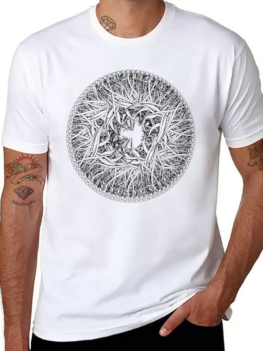 Floral Element Medallion Unisex Casual T-Shirt – Clean Design For Daily Comfort