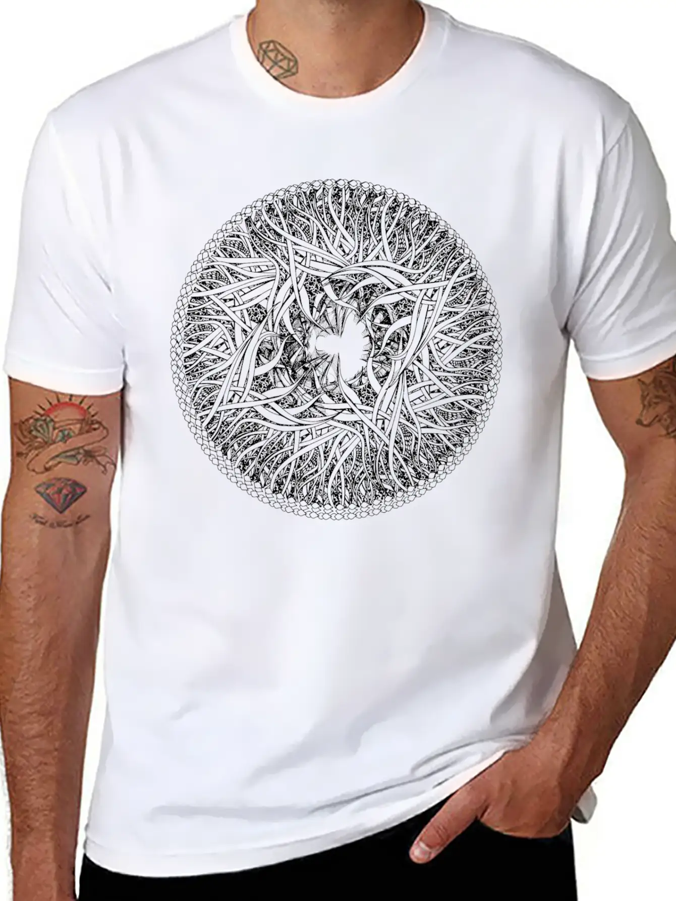 Floral Element Medallion Unisex Casual T-Shirt – Clean Design For Daily Comfort