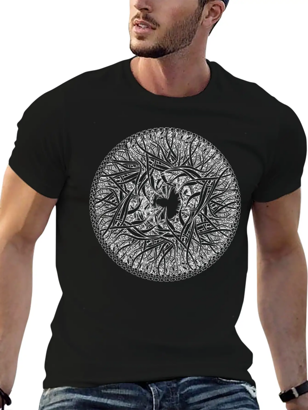 Floral Element Medallion Unisex Casual T-Shirt – Clean Design For Daily Comfort