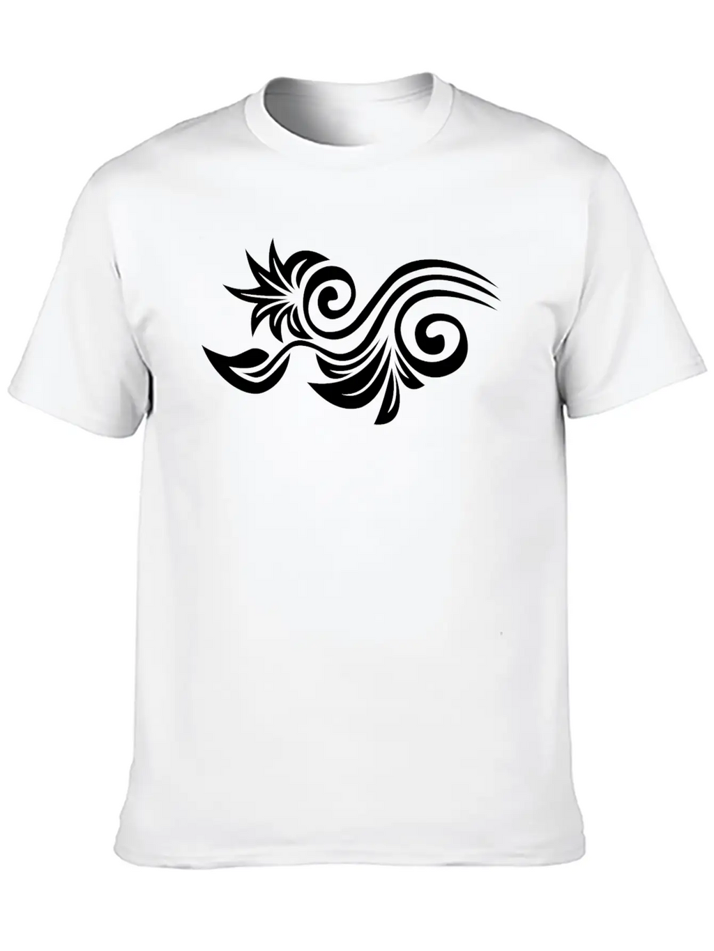 Floral Flourish Motif Unisex Short Sleeve Soft Cotton T-Shirt – Casual Everyday Wear
