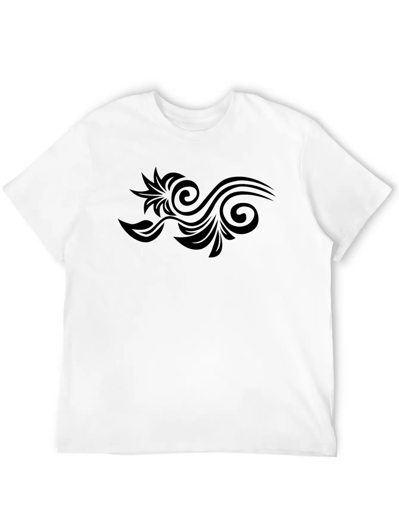 Floral Flourish Motif Unisex Short Sleeve Soft Cotton T-Shirt – Casual Everyday Wear