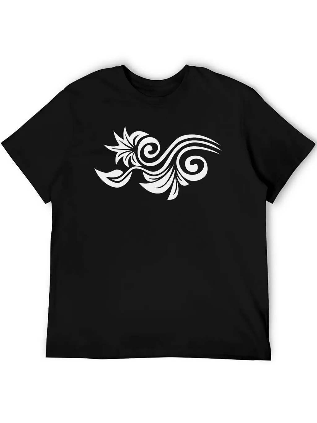 Floral Flourish Motif Unisex Short Sleeve Soft Cotton T-Shirt – Casual Everyday Wear